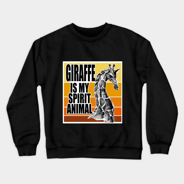 Giraffe Spirit Animal Crewneck Sweatshirt by Kerrycartoons